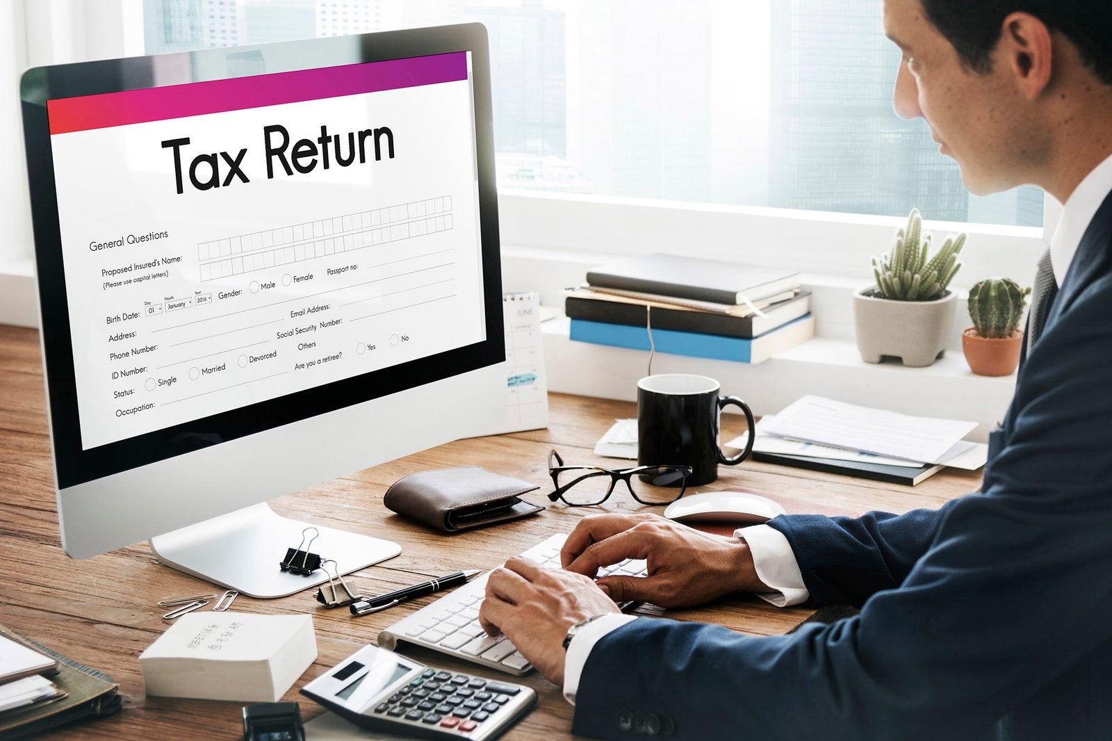 Tax Return Financial Form Concept